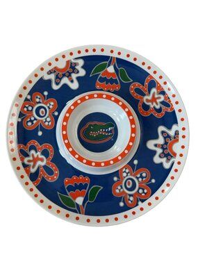Florida Gators Melamine Chip and Dip Tray 14” Blue Orange Serving Platter NCAA